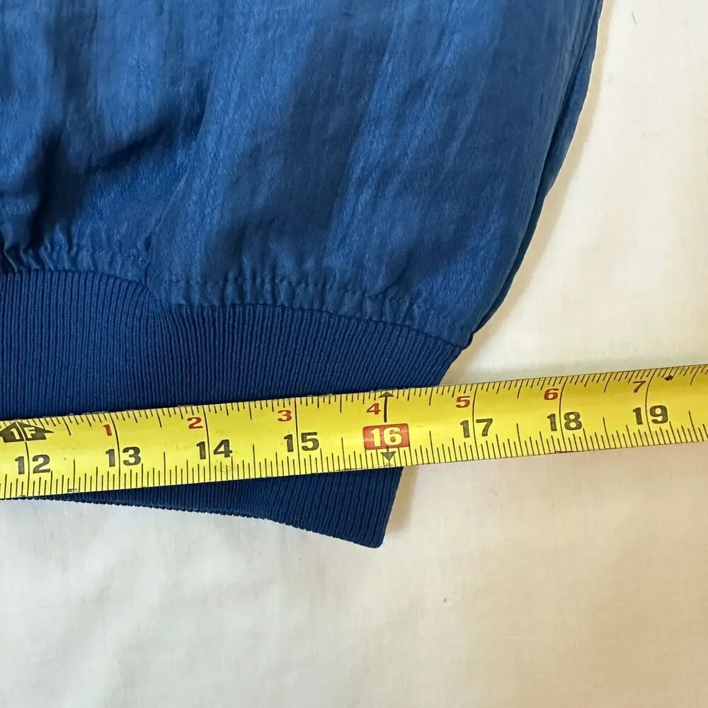 Vintage 90s Starter Pullover Windbreaker Jacket Blue V-Neck Blank Nylon USA M